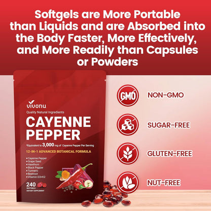 VivoNu Cayenne Pepper Softgels Supplement